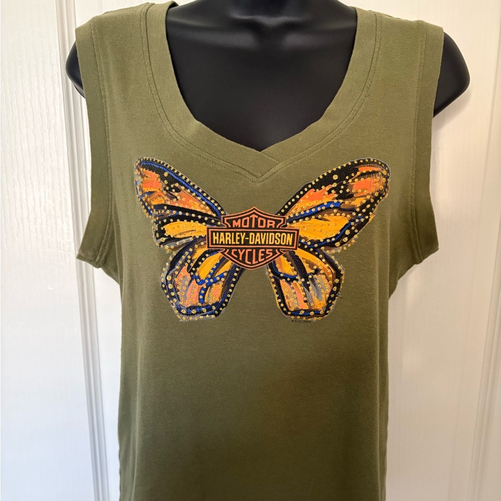 Harley-Davidson Olive Butterfly Tank Top